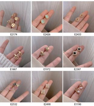 360Home Silber pin Perle luftige Vintage Ohrringe E2505 weiß
